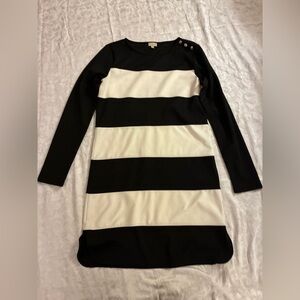 Daniel Cremieux Dress in Black and White Stripes